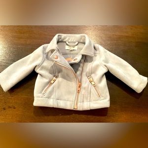 GYMBOREE Faux Gray Suede Motorcycle Jacket for infants.